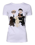 T-shirt en coton blanc Dolce & Gabbana avec broderie #DGFAMILY, mode élégante et décontractée pour homme ou femme.