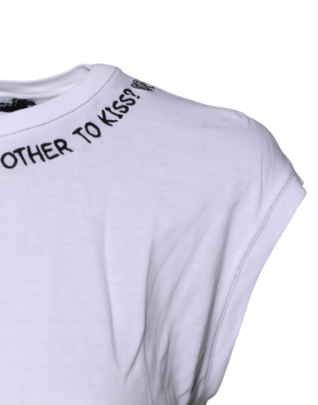 T-shirt sans manches blanc en coton Dolce & Gabbana avec imprimé floral, coupe décontractée et style élégant.