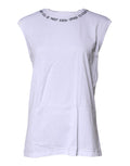 T-shirt sans manches Dolce & Gabbana en coton blanc avec imprimé, style décontracté et design moderne.