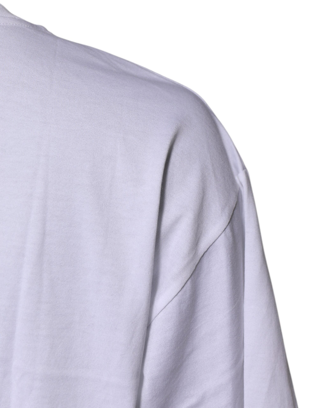 T-shirt blanc imprimé à col rond de Dolce & Gabbana en coton, vue de face.