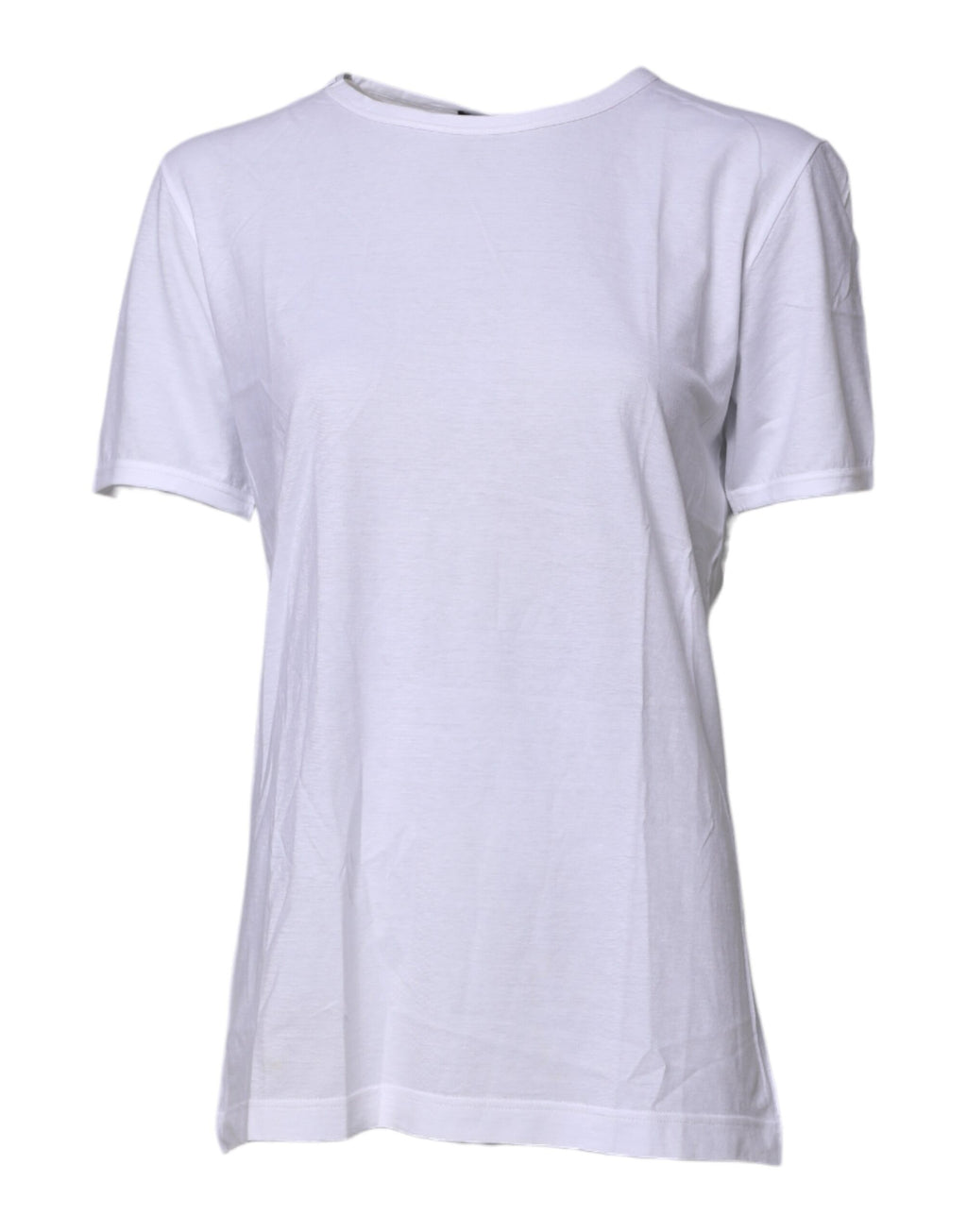 T-shirt blanc Dolce & Gabbana à manches courtes et col rond, style décontracté et élégant, en tissu léger.