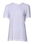 T-shirt blanc Dolce & Gabbana à manches courtes et col rond, style décontracté et élégant, en tissu léger.