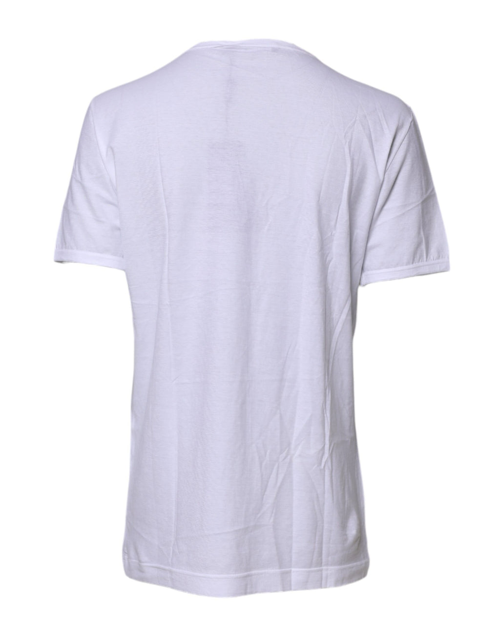 T-shirt Dolce & Gabbana blanc à manches courtes et col rond, vue de face, en coton léger.