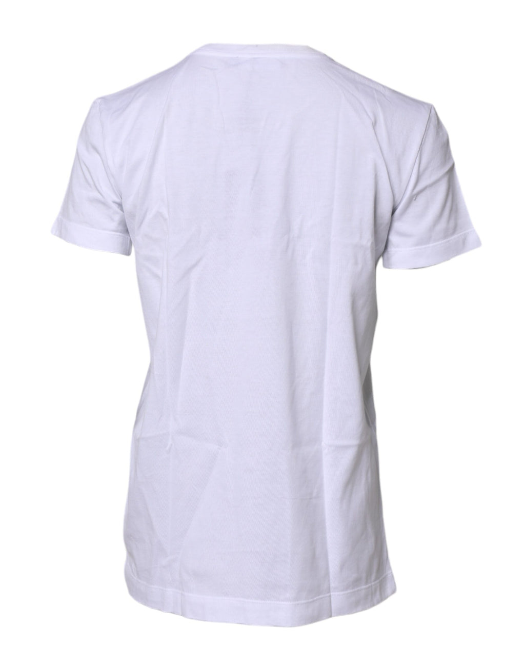 T-shirt Dolce & Gabbana blanc à manches courtes et col rond, tissu léger et élégant visible sur l'image.