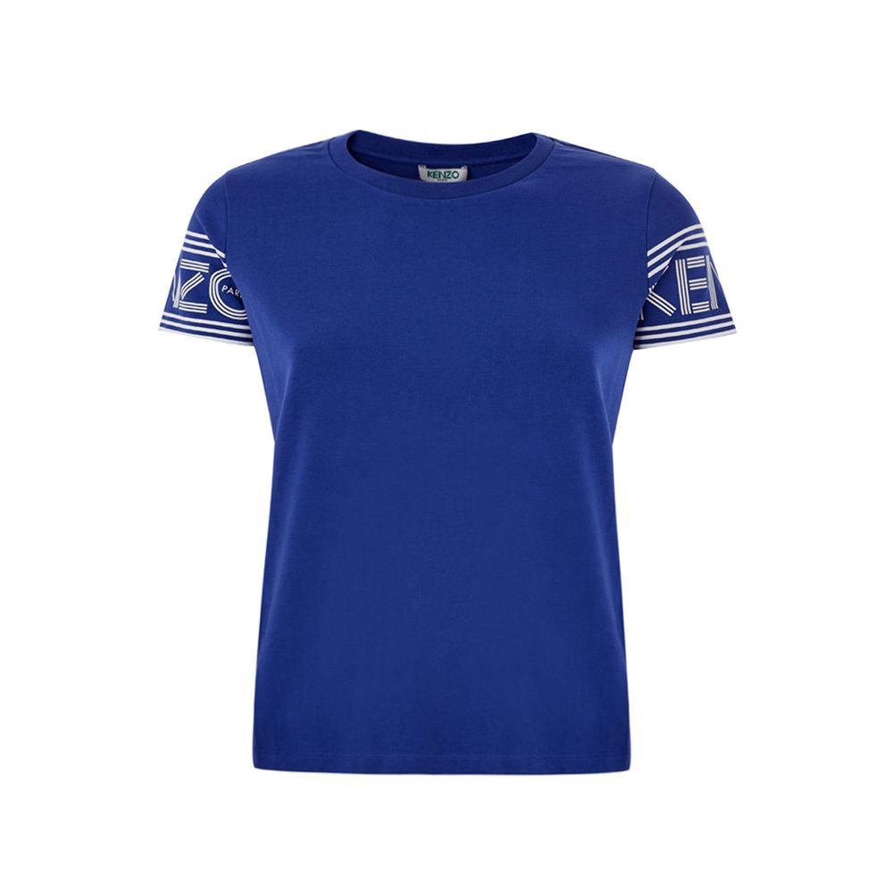 T-shirt en coton bleu de la marque Kenzo, coupe classique avec logo Kenzo visible sur la poitrine.