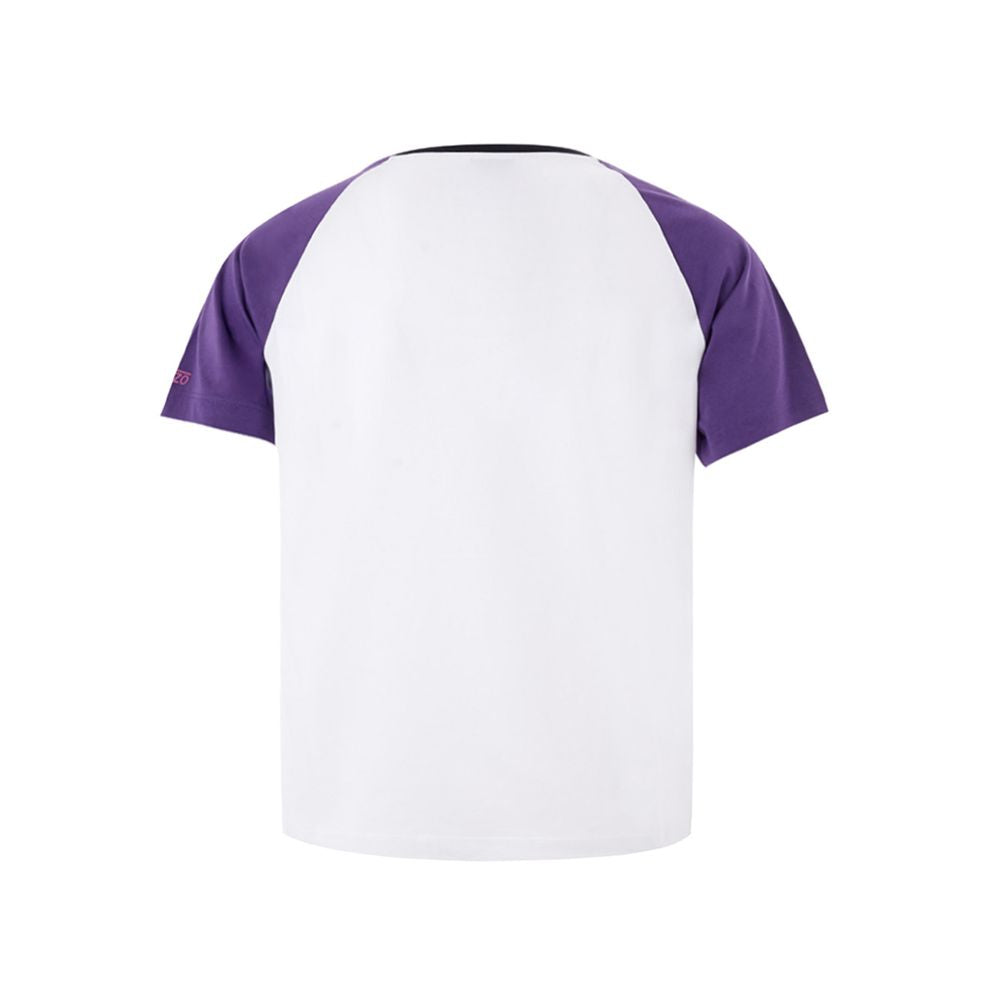 T-shirt multicolore en coton de la marque Kenzo, avec un design vibrant et graphique, porté sur un mannequin.