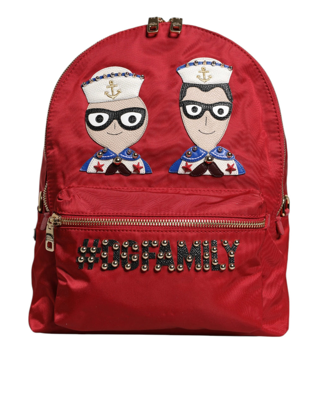 Sac à dos Dolce & Gabbana VULCANO avec embellissements rouges, design tendance et détails en relief, vue de face.