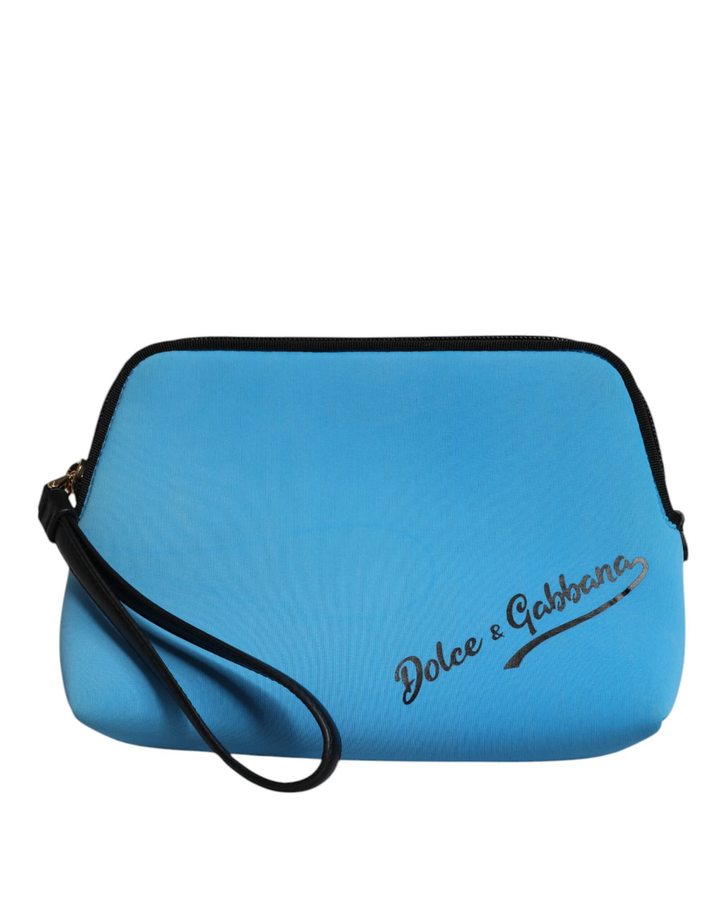 Sac clutch Dolce & Gabbana Blue DG Logo imprimé, avec fermeture éclair, pochette élégante en tissu.