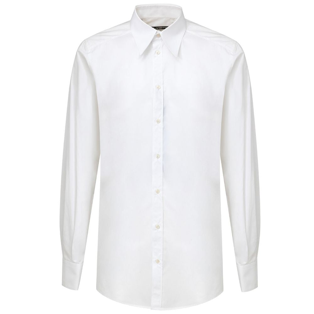 Chemise blanche en coton de la marque Dolce & Gabbana, détails élégants et coupe classique visible sur l'image.