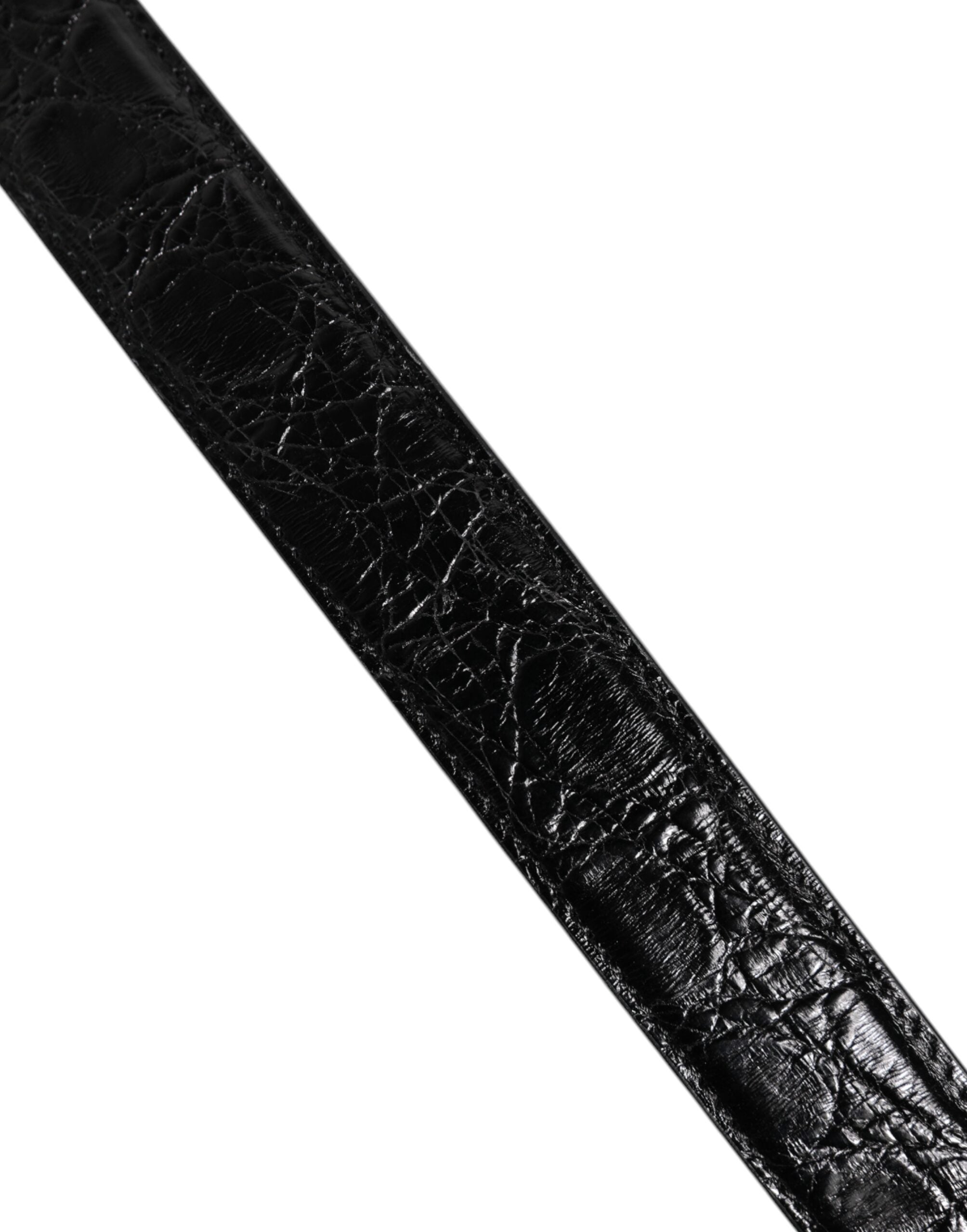 Sangle d'épaule en cuir d'alligator noir de Dolce & Gabbana pour sac à main élégant