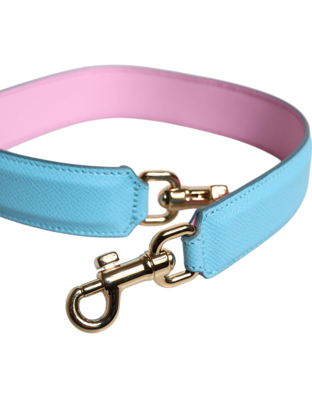 Sangle de sac en cuir rose et bleu de Dolce & Gabbana pour sac à main ou sac à bandoulière élégante.