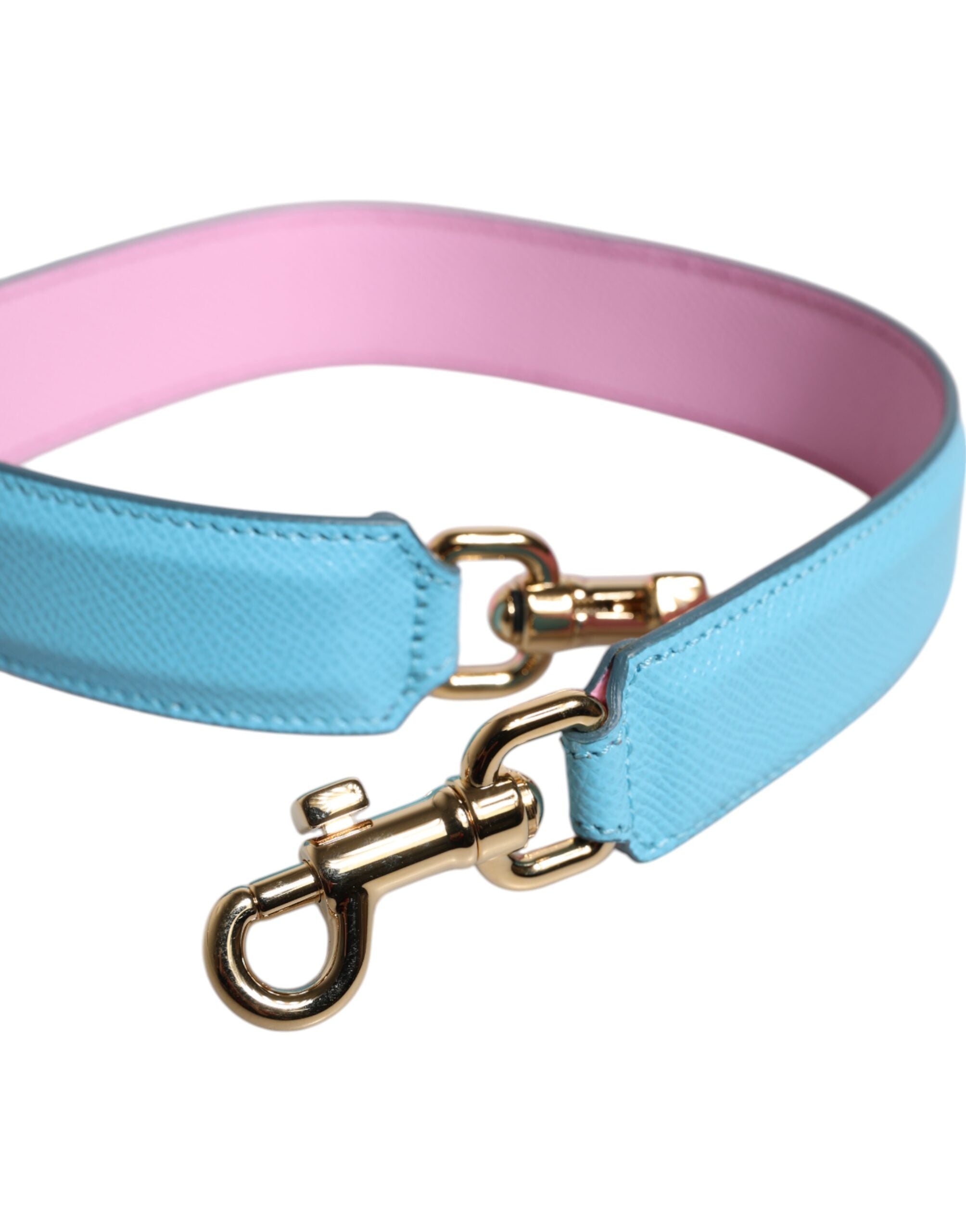 Sangle de sac en cuir rose et bleu de Dolce & Gabbana pour sac à main ou sac à bandoulière élégante.