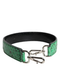 Sangle d'épaule en cuir exotique noir et vert de Dolce & Gabbana, pour sac à main élégant.