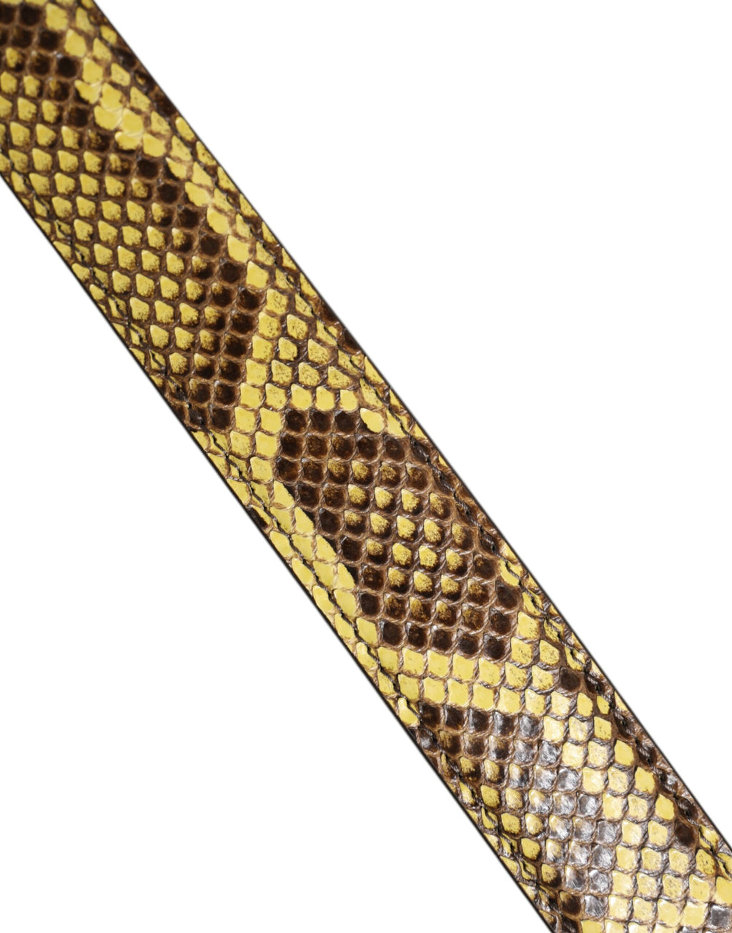 Sangle d'épaule pour sac en cuir exotique jaune Dolce & Gabbana, détail en cuir texturé et finition élégante.