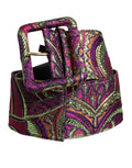 Dolce & Gabbana Multicolor Floral Jacquard Wide Waist Belt