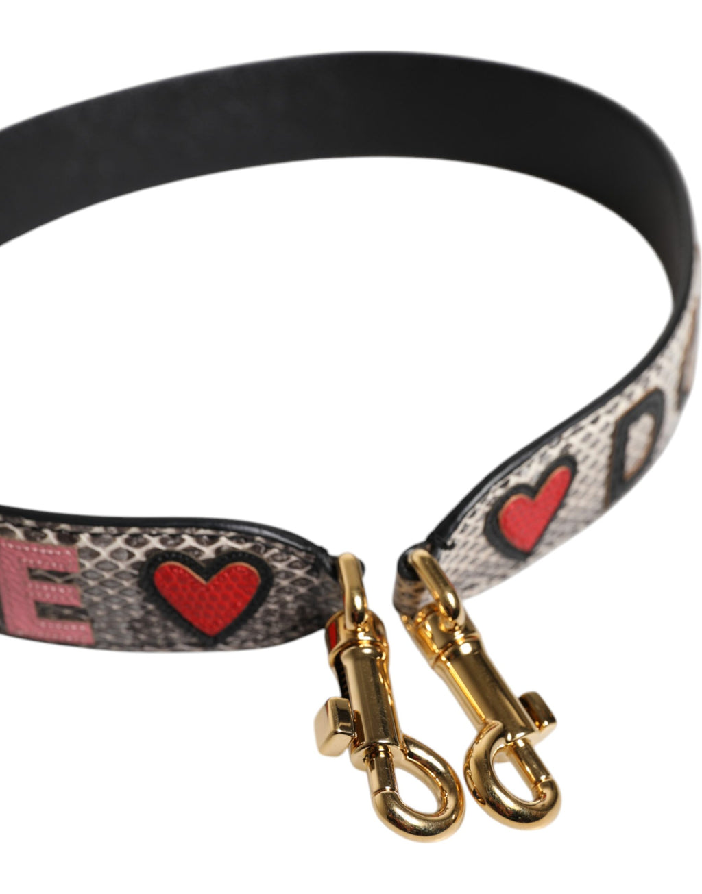 Sangle d'épaule multicolore Dolce & Gabbana DG AMORE pour sac à main, motif patchwork coloré et design élégant.