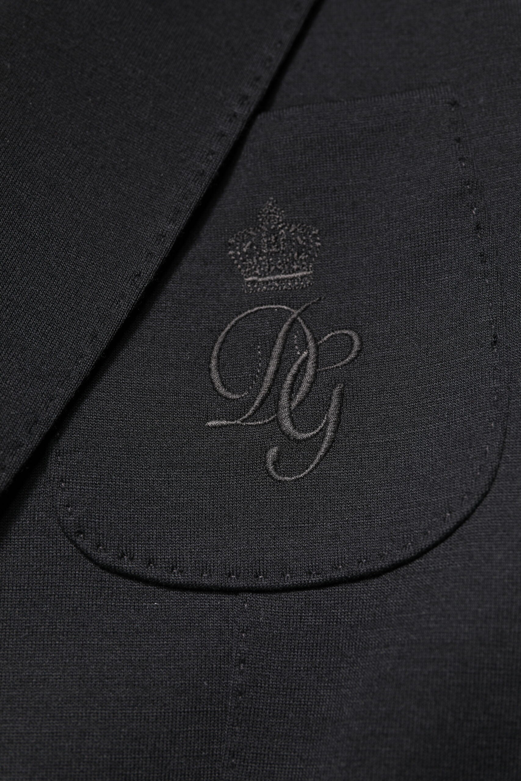 Manteau blazer en laine noire Dolce & Gabbana, coupe ajustée, veste élégante pour homme.
