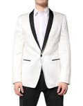 Manteau blazer Dolce & Gabbana blanc et noir à simple boutonnage, élégant et classique pour femme.