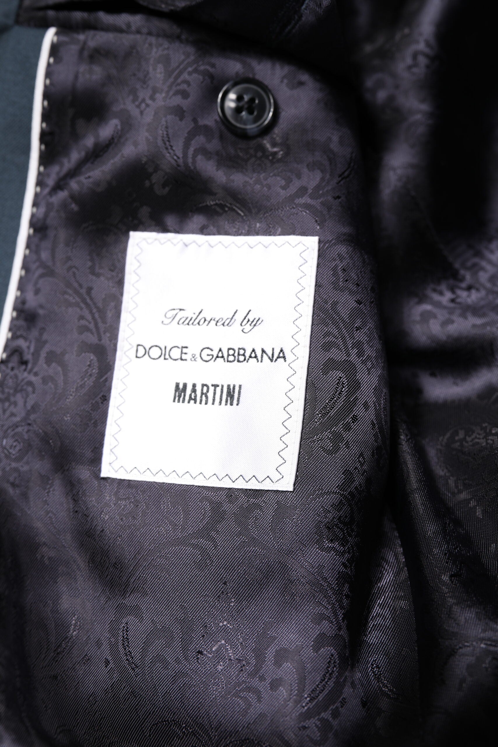 Manteau pour homme Dolce & Gabbana Martini blazer bleu à un seul boutonnage, style élégant et sophistiqué.