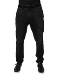 Jeans slim en coton noir de Dolce & Gabbana pour homme, coupe skinny avec détails en denim, style élégant et moderne.