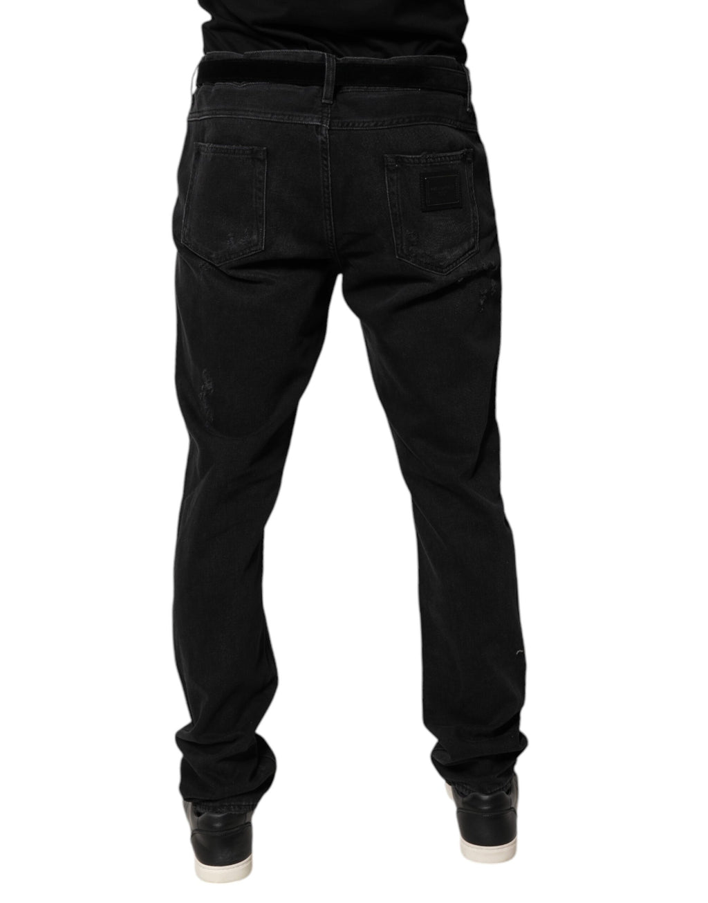 Jeans slim en coton noir de Dolce & Gabbana pour homme, coupe ajustée et détails classiques en denim.
