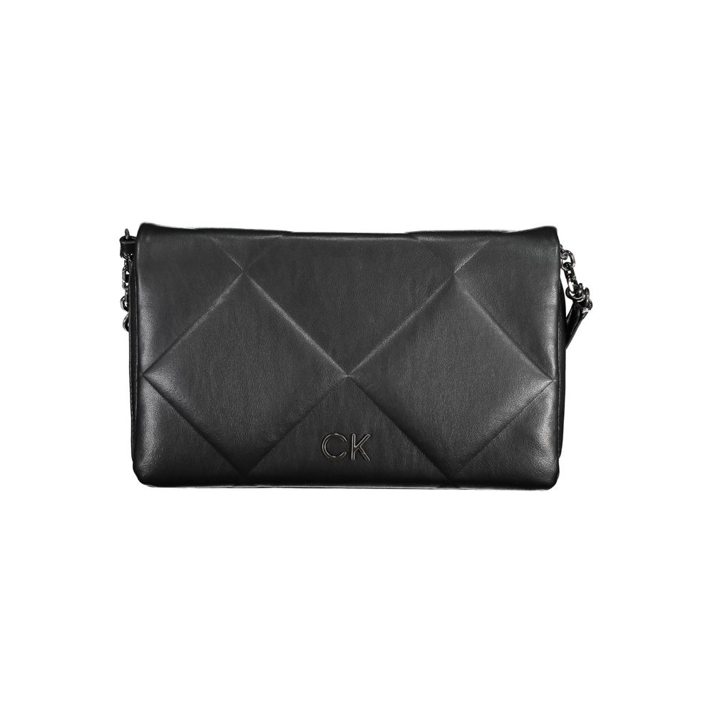 Sac à épaule noir en polyester pour femmes de la marque Calvin Klein, avec détails élégants et design moderne.