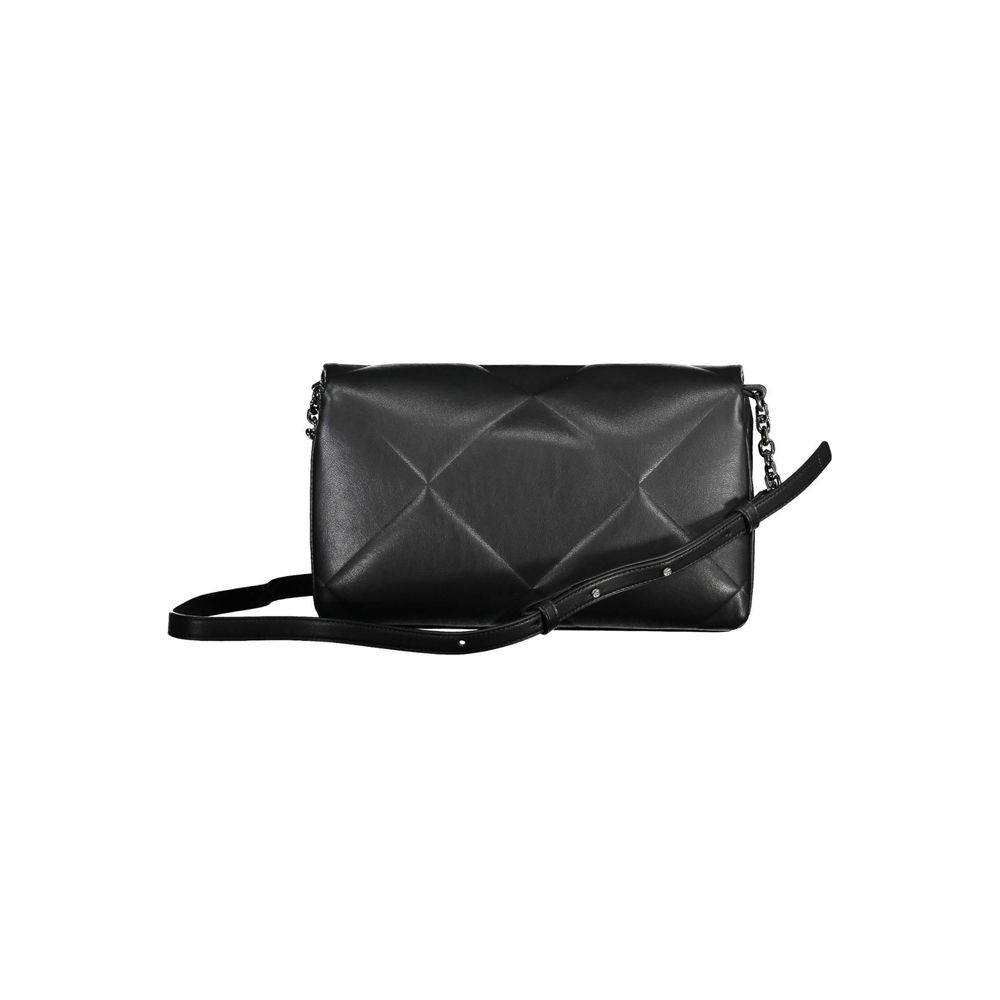 Sac à main pour femme Calvin Klein en polyester noir, porté sur l'épaule, avec détails élégants et design moderne.