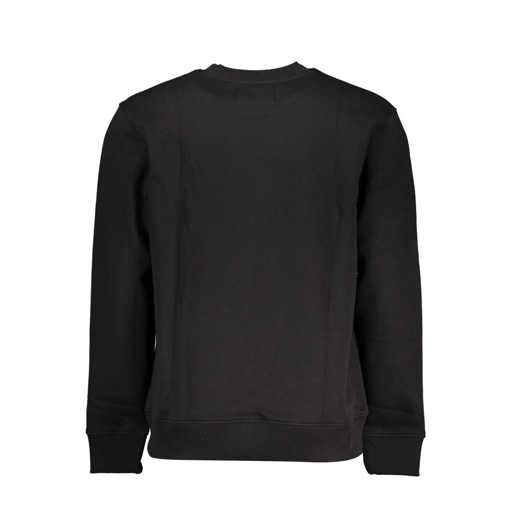 Sweatshirt homme en coton noir de la marque Calvin Klein, coupe classique et logo discret sur la poitrine.