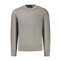 Pull pour homme Hugo Boss Grigio en laine, design élégant avec col rond et manches longues, couleur gris clair.