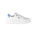 Chaussure sneaker pour femme Tommy Hilfiger Bianco en cuir blanc, avec semelle blanche et design élégant.