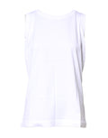T-shirt sans manches Dolce & Gabbana en coton blanc avec col rond, vue de face, mode décontractée et élégante.