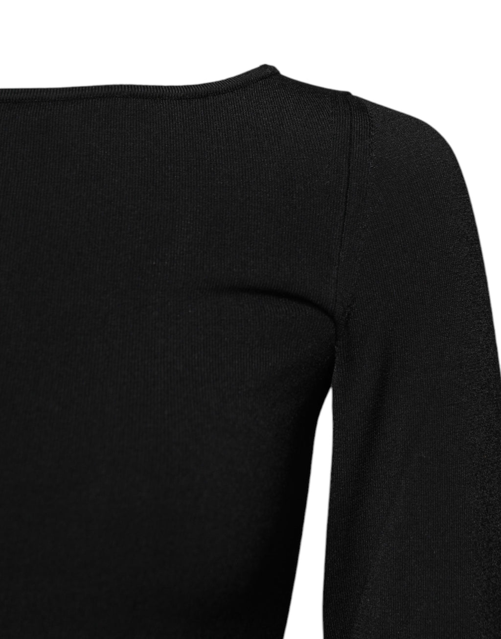 Pull à manches longues en viscose noir de Dolce & Gabbana, haut élégant avec coupe fluide.