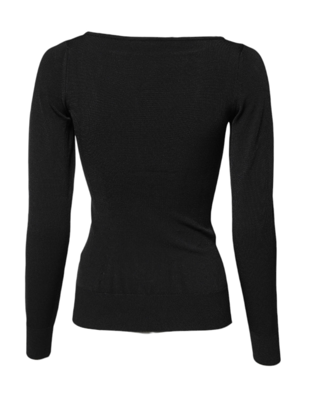 Pull à manches longues en viscose noir de Dolce & Gabbana, haut élégant et confortable pour femme.