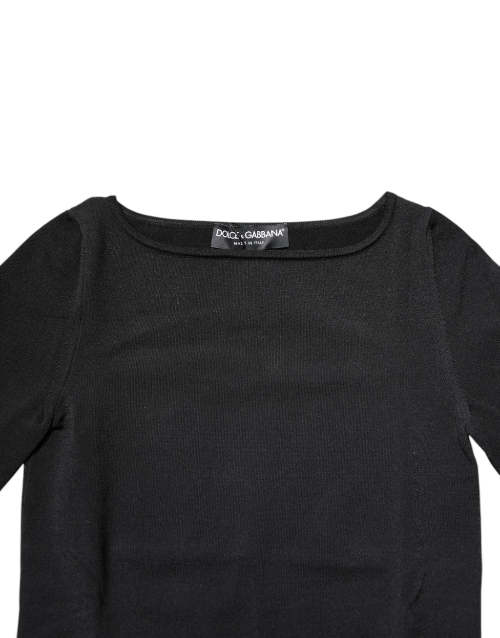 Pull en viscose noir Dolce & Gabbana à manches longues, haut élégant avec coupe confortable et style sophistiqué.