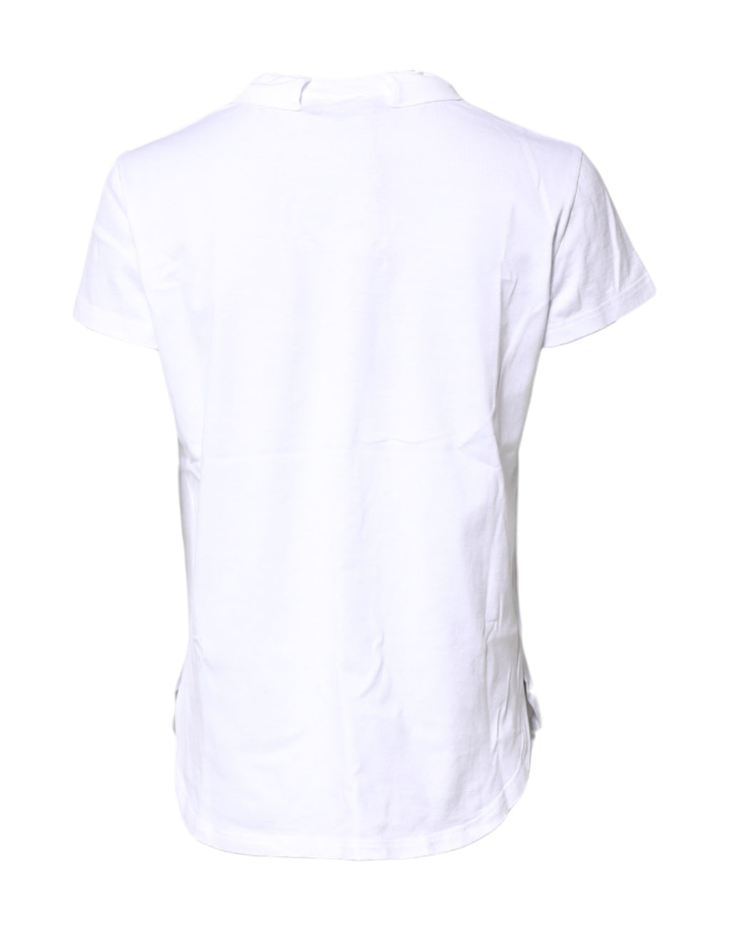 T-shirt blanc Dolce & Gabbana logo couronne en coton, col rond, vue de face, détail du design visible.