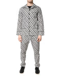Pyjama Dolce & Gabbana en coton noir et blanc avec motif DG, ensemble de sommeil confortable et élégant.