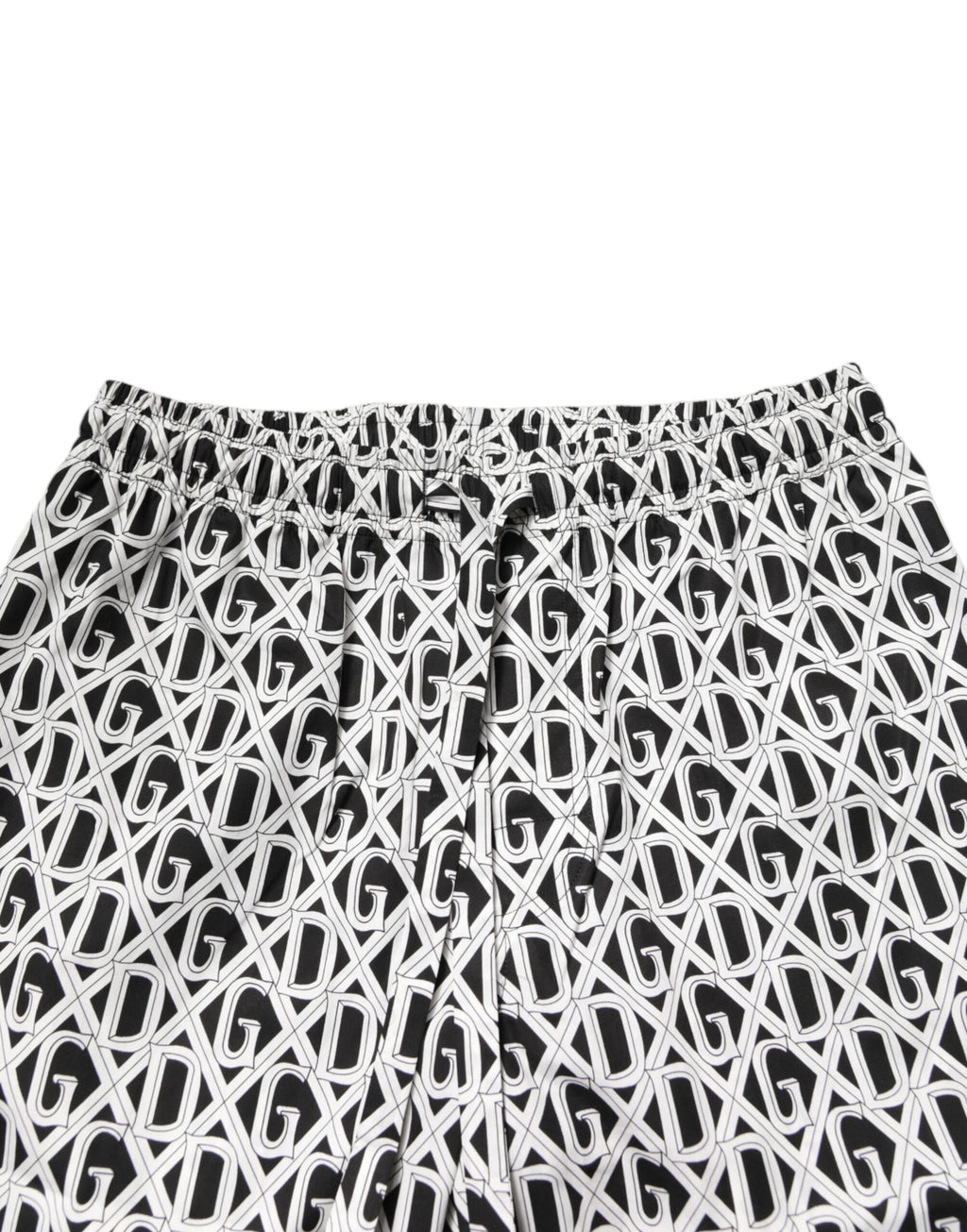 Ensemble de pyjama en coton noir et blanc Dolce & Gabbana avec motif DG, confortable et élégant pour le sommeil.
