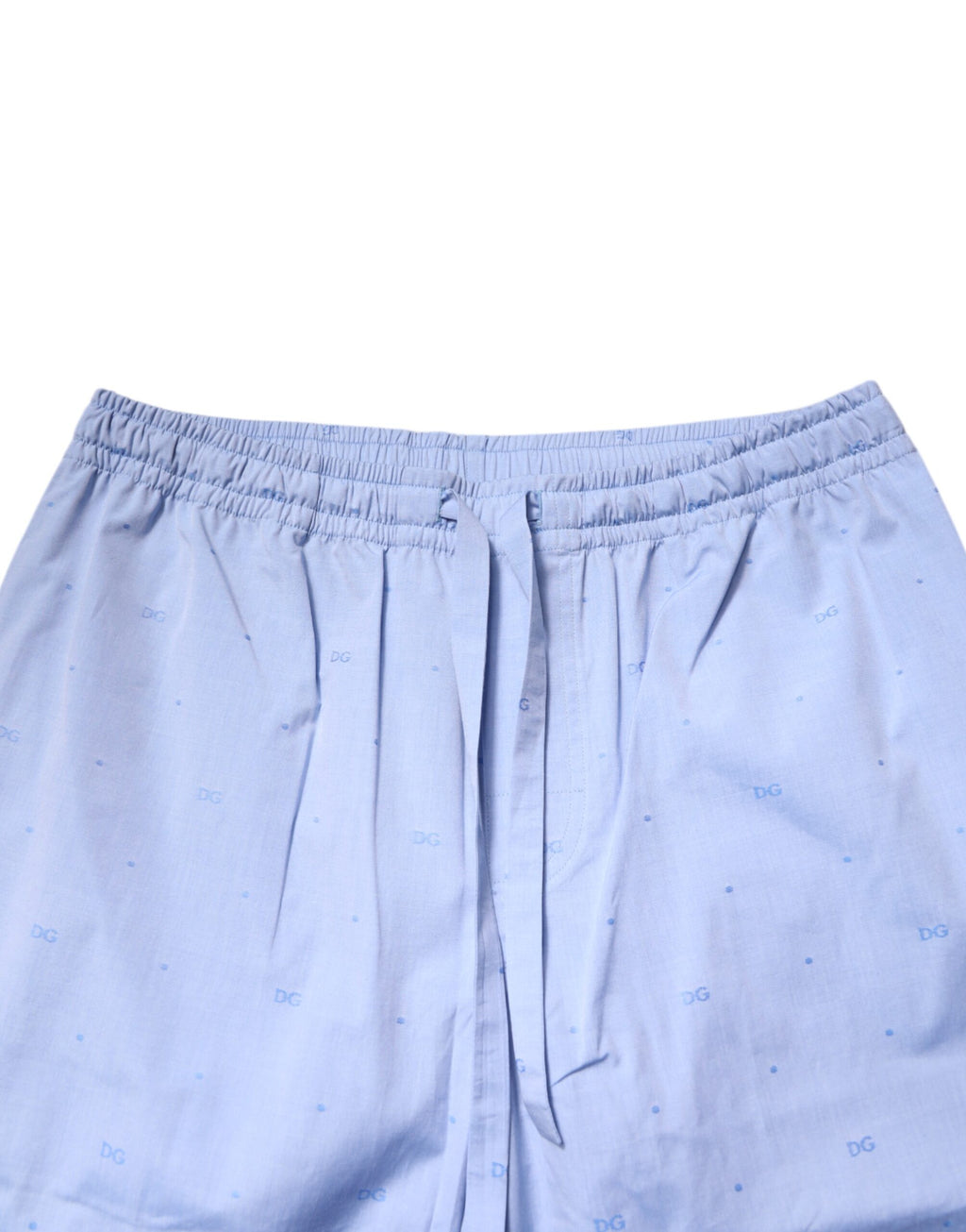 Pyjama homme Dolce & Gabbana Light Blue avec logo DG en coton, ensemble de vêtements de nuit confortables et élégants.