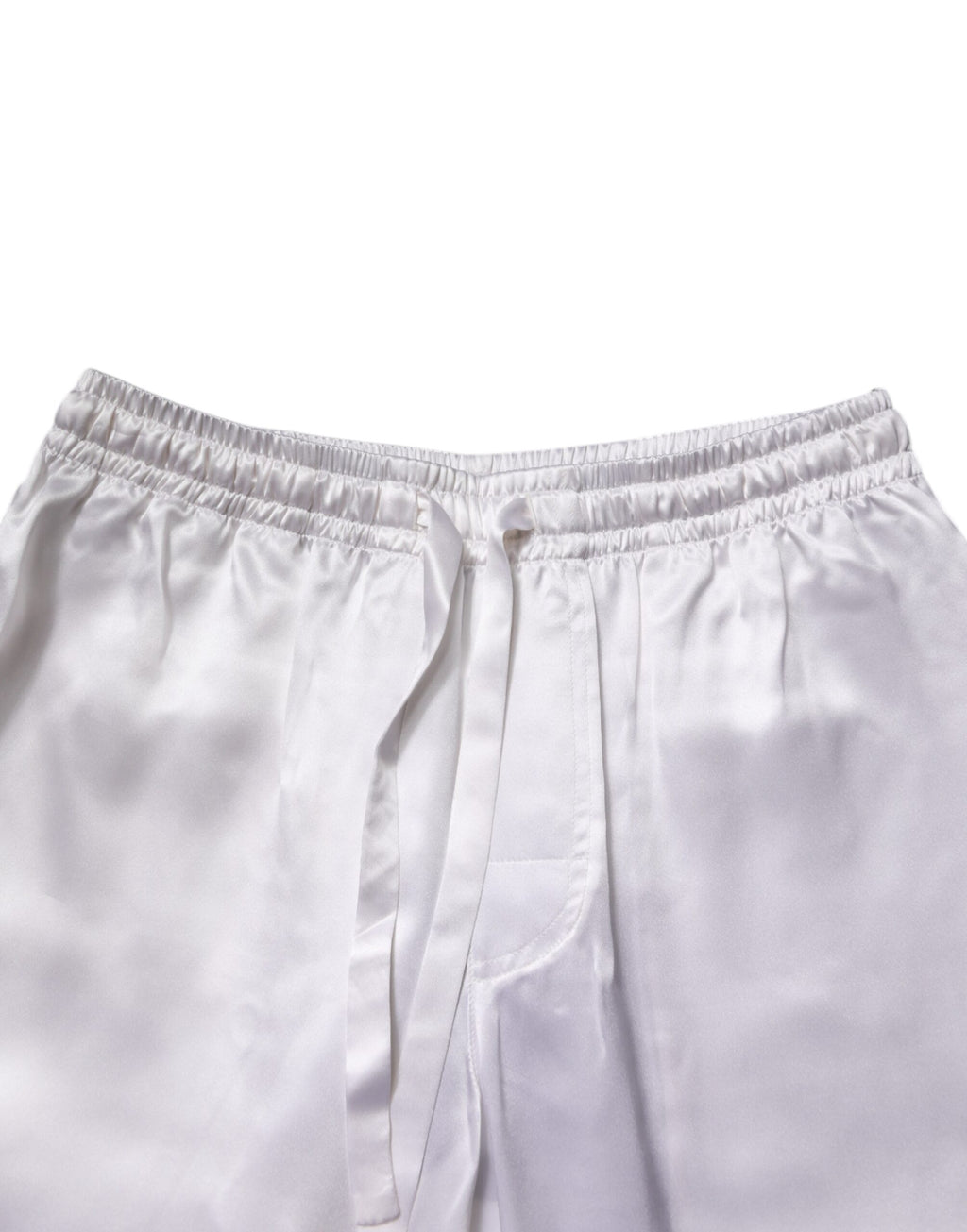 Pyjama homme en satin de soie blanche Dolce & Gabbana, ensemble de vêtements de nuit élégants et confortables.