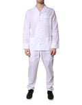 Pyjama Dolce & Gabbana en coton blanc, chemise et pantalon de sleepwear confortable, pour femmes ou hommes.