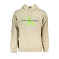 Sweat-shirt beige en coton pour homme de Calvin Klein, vue de face avec col rond et manches longues.
