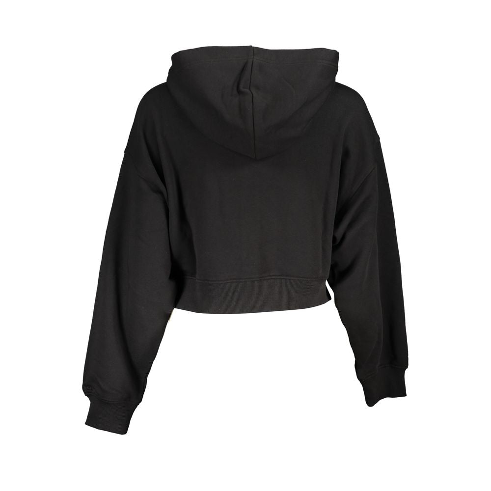 Sweat-shirt noir en coton pour femmes de la marque Calvin Klein, coupe décontractée et style moderne visible sur l'image.