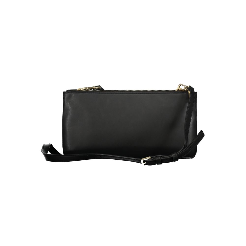 Sac à épaule pour femmes Calvin Klein en polyester noir, design élégant avec détails modernes.