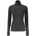 Pull femme en coton noir de Calvin Klein, style décontracté, porté sur un mannequin.