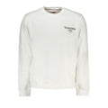 Sweatshirt homme en coton blanc Tommy Hilfiger, col rond, logo sur la poitrine, style décontracté et confortable.