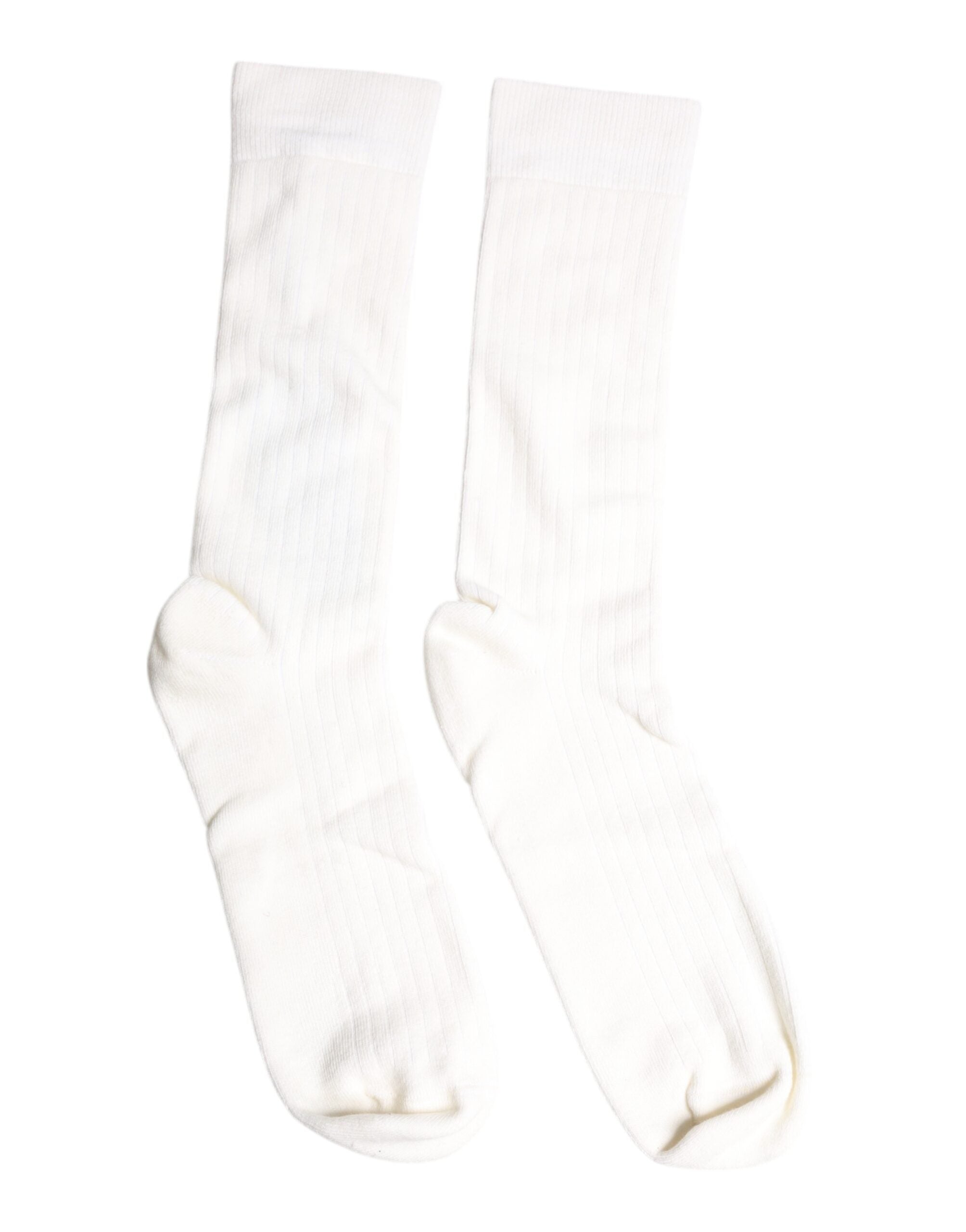 Chaussettes blanches en coton mi-mollet pour homme de Dolce & Gabbana, design simple et élégant.