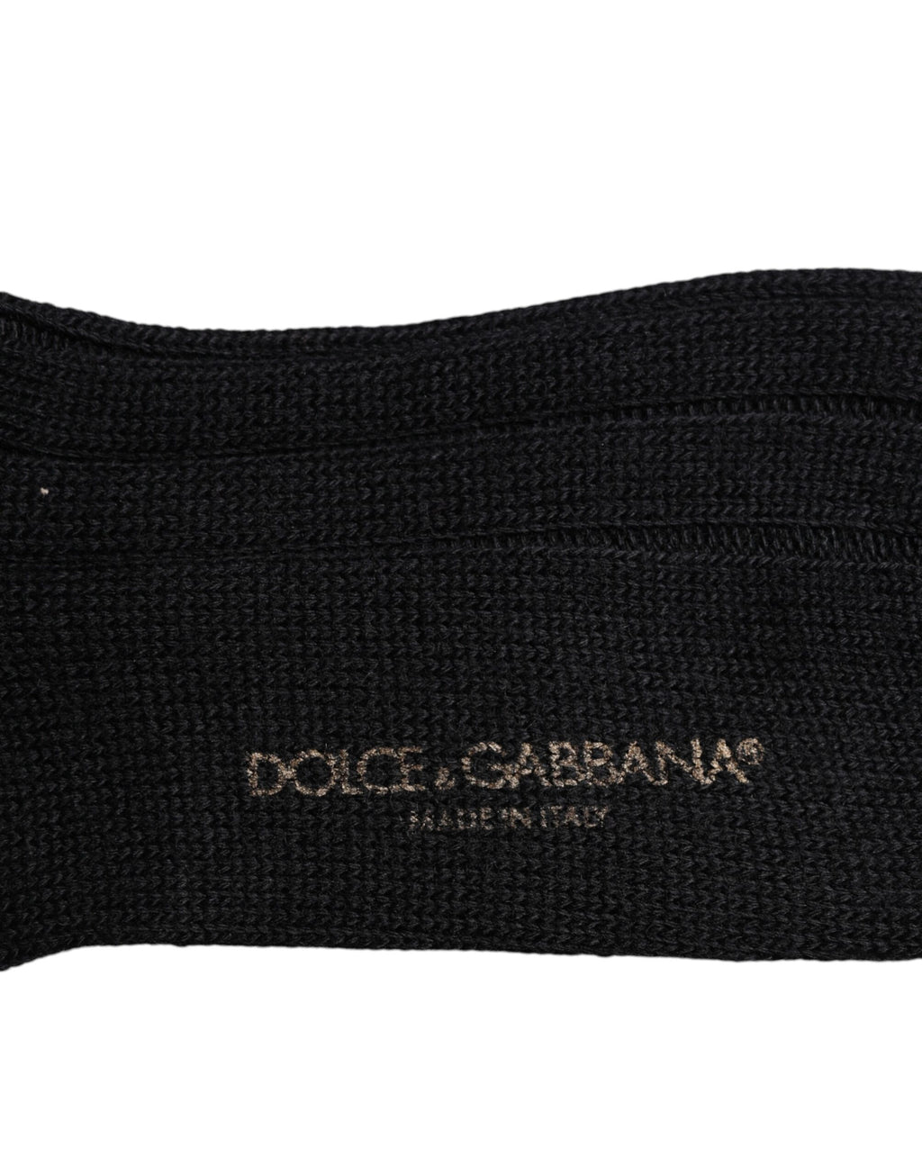 Chaussettes noires Dolce & Gabbana à logo DG imprimé, montant par-dessus le mollet, en coton doux et confortable.