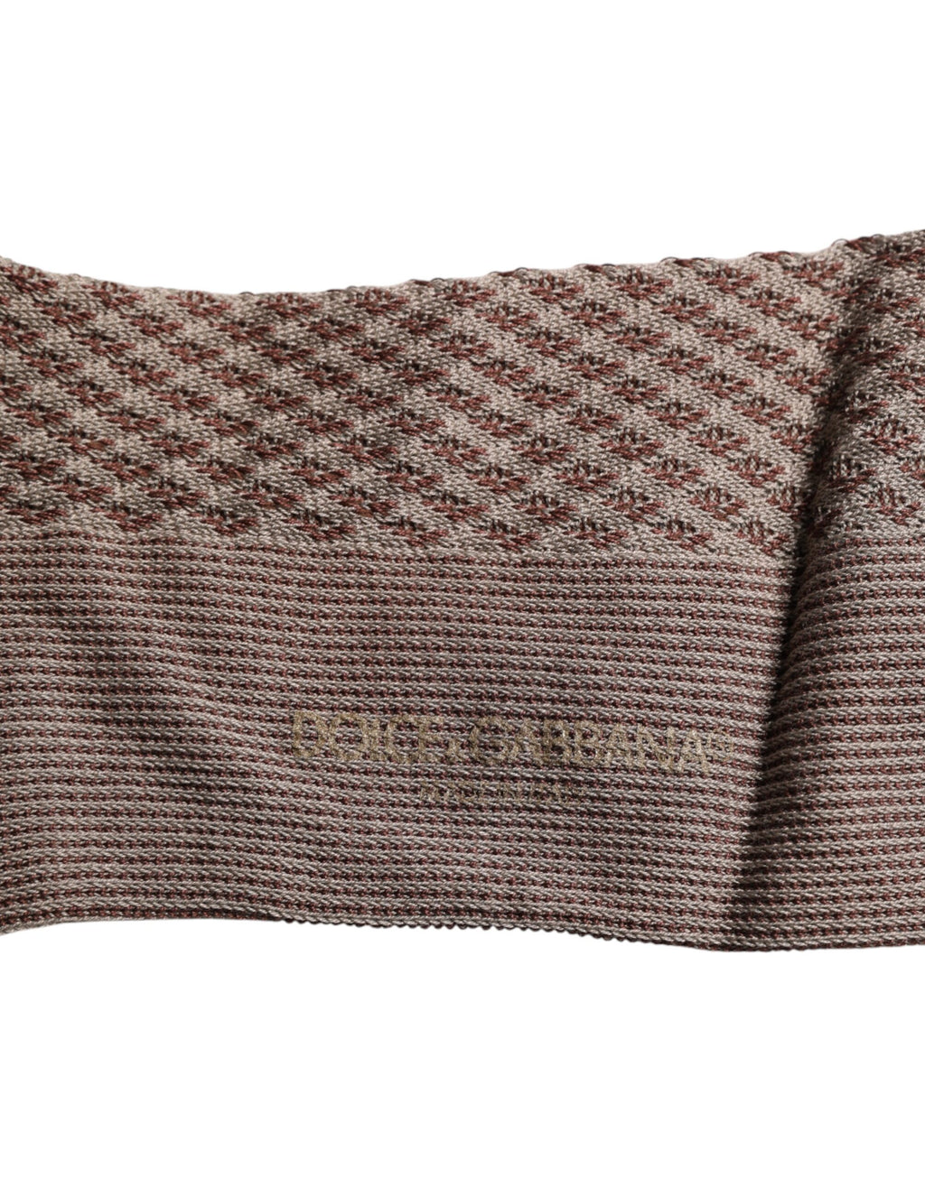 Chaussettes pour homme Dolce & Gabbana en brun uni avec logo DG, mi-mollet, en coton confortable.