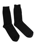 Chaussettes noires pour homme Dolce & Gabbana, mi-mollet, en maille extensible solide pour un style élégant et confortable.