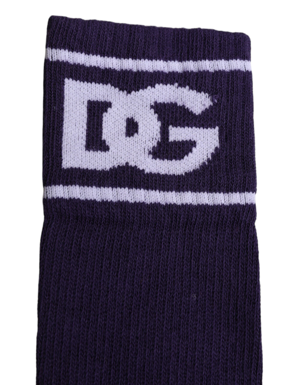 Chaussettes ouvertes en coton violet avec logo Dolce & Gabbana, motif imprimé, pour femme.